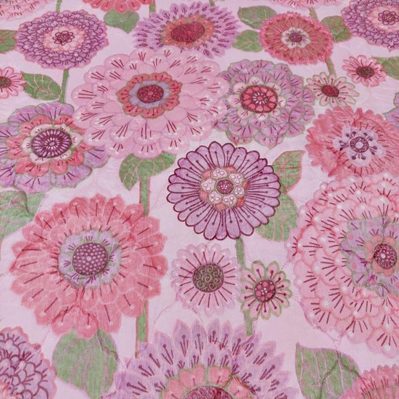 Vintage 1960s Pink MOD Flower Power Bed Spread Com - Picture 8 of 13